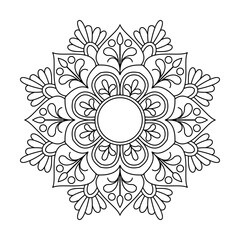 Cosmic Lotus Whirl Mandala for Coloring Book Page