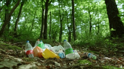 Litter in a forest