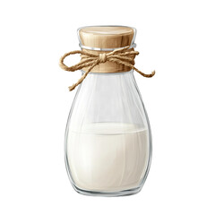 Milk bottle on a blue background.