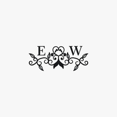 EW Initials Wedding Logo Vector Art  Icons  and Graphics