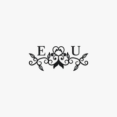 EU Initials Wedding Logo Vector Art  Icons  and Graphics