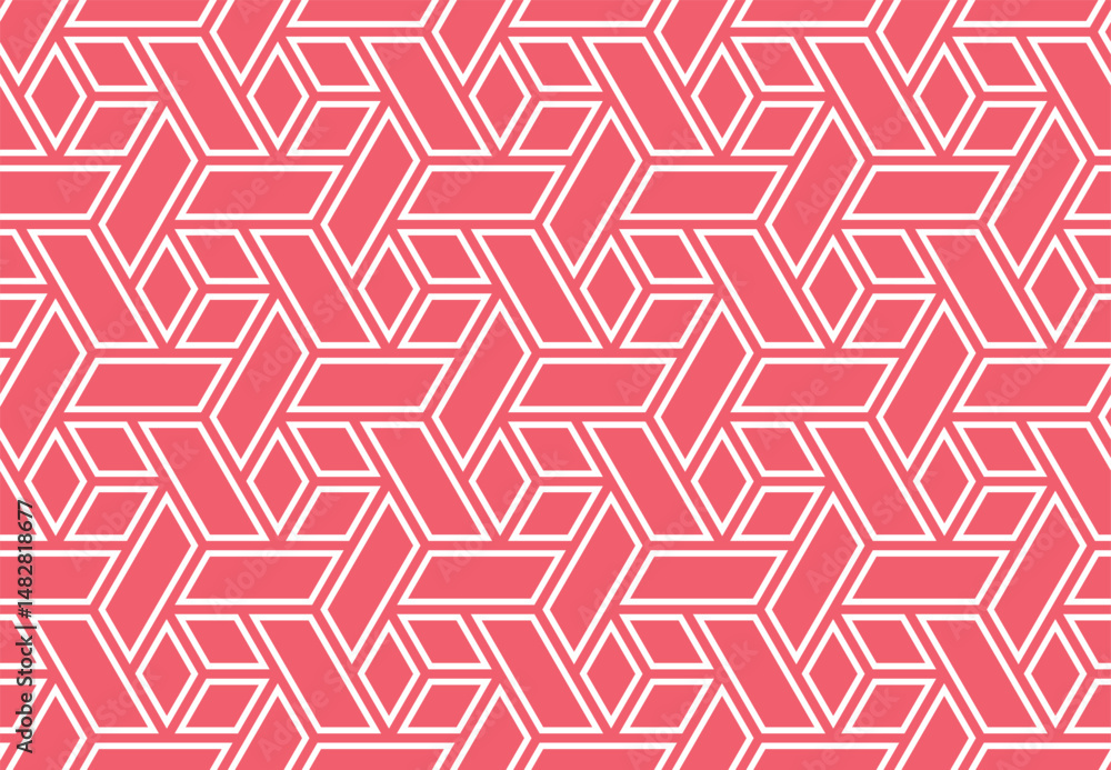 Aufkleber The geometric pattern with lines. Seamless vector background. White and pink texture. Graphic modern pattern. Simple lattice graphic design