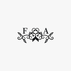 FA Initials Wedding Logo Vector Art  Icons  and Graphics