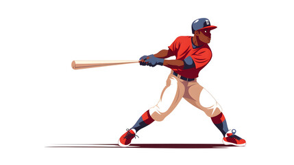 Fototapeta premium Professional Baseball Player Cartoon Vector Illustration for Sports Designs