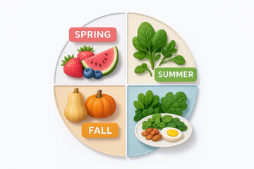 Spring nutrition consultation includes subtopics like berries and watermelon for healthy eating advice