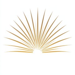 Golden Sunburst Design with Radiating Linear Elements on White Background