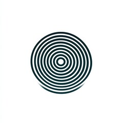 Circular Pattern of Concentric Lines Creating Optical Illusion Design