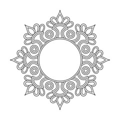 Cosmic Tribal Flow Mandala for Coloring Book Page