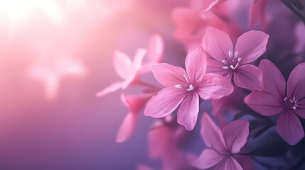 Soft pink flowers in sunlight