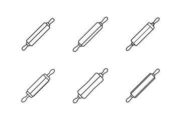 rolling pin icon line art vector illustration