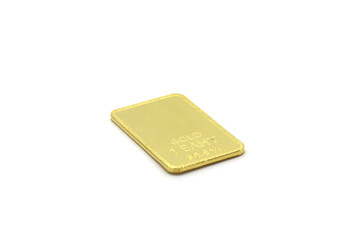 1 baht weight gold on a white background. 96.5% pure gold coin. Gold for investment.