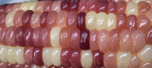 Purple and yellow corn seeds. Natural food.