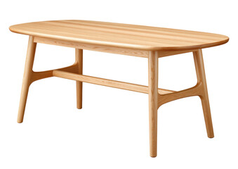 Elegant wooden dining table with smooth rounded edges and sturdy legs, perfect for modern home decor and cozy meals