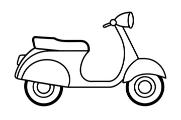 Fototapeta premium scooter silhouette line art vector illustration with a white background