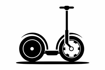 segway silhouette line art vector illustration with a white background