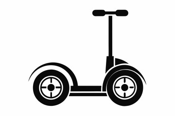 segway silhouette line art vector illustration with a white background