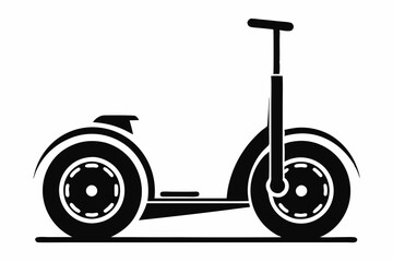 segway silhouette line art vector illustration with a white background