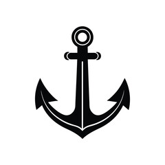 Anchors icon vector silhouette on white background