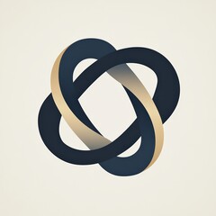 Abstract Modern Design with Interwoven Shapes and Soft Colors