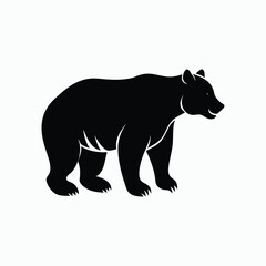 Bear silhouette on white background