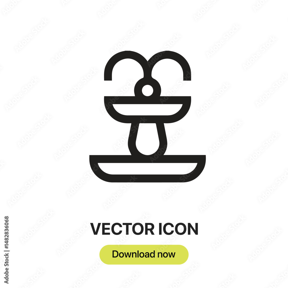 Poster fountain icon vector. linear-style sign for mobile concept and web design. fountain symbol illustrat