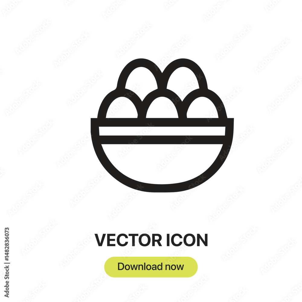 Poster eggs icon vector. linear-style sign for mobile concept and web design. eggs symbol illustration. pix