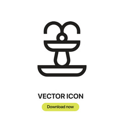 Fountain icon vector. Linear-style sign for mobile concept and web design. Fountain symbol illustration. Pixel vector graphics - Vector.