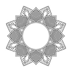 Vintage Floral Rings Mandala Coloring Book Page