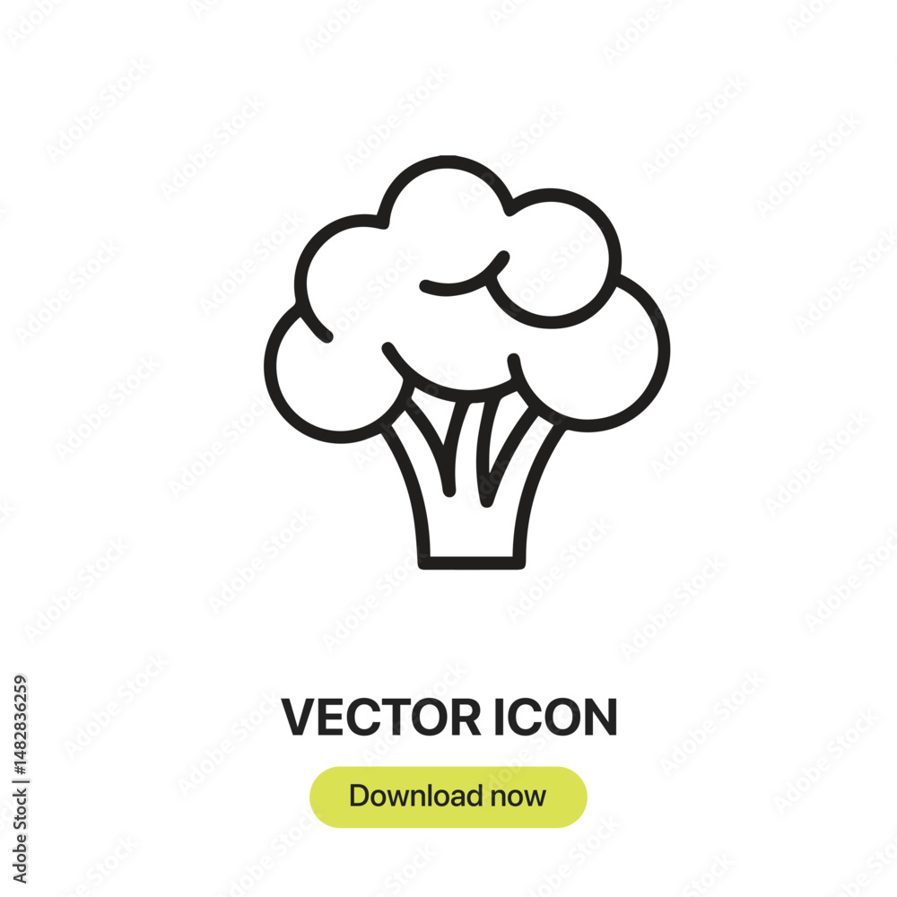Leinwandbilder broccoli icon vector. linear-style sign for mobile concept and web design. broccoli symbol illustrat