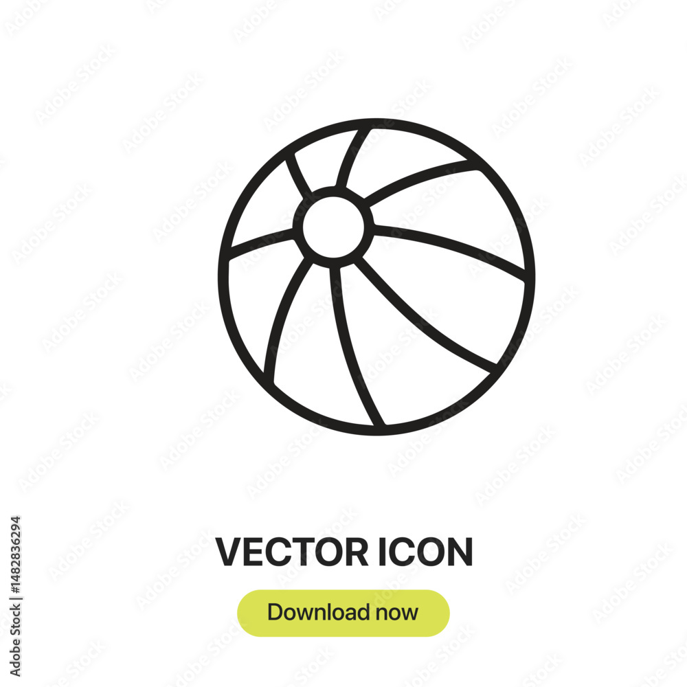 Poster ball icon vector. linear-style sign for mobile concept and web design. ball symbol illustration. pix
