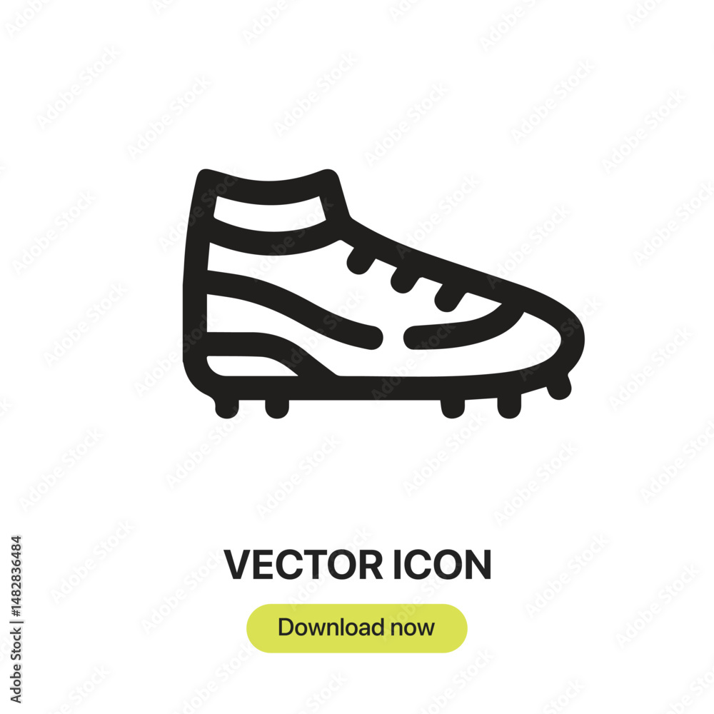 Poster football shoes icon vector. linear-style sign for mobile concept and web design. football shoes symb