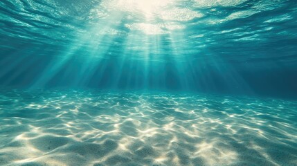 Naklejka premium Magical Sunbeams Illuminating the Ocean Floor Underwater Paradise