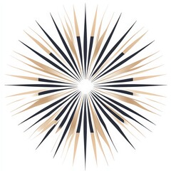 Fototapeta premium Geometric Starburst Pattern with Beige and Black Color Palette