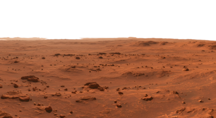 Martian Landscape Red Planet Surface with Rocks and Distant Hills