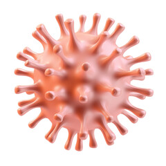 Obraz premium Detailed 3D Rendering of a Microscopic Virus or Pathogen on White Backdrop