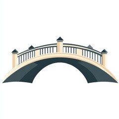 Elegant Arch Bridge Design with Decorative Railings and Columns