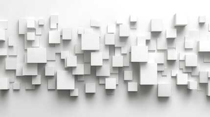 Fototapeta premium Abstract 3D white cubes