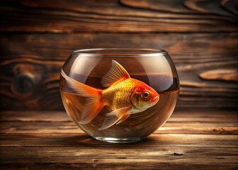 Golden Fish on Rustic Wood: High-Resolution Stock Photo