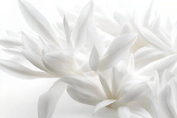 Abstract close-up of white petals with a soft focus creating a dreamy and serene background texture