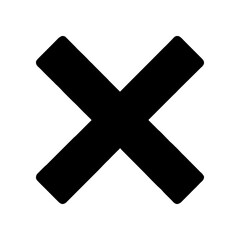 Centered Bold Black X.