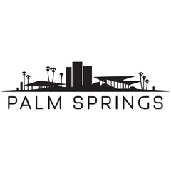 Palm Springs, CA skyline silhouette. Black Palm Springs city design. Vector black silhouette. with white background
