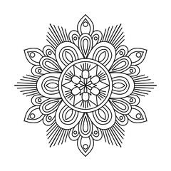 Celestial Swirl Dream Mandala for Coloring Book Page