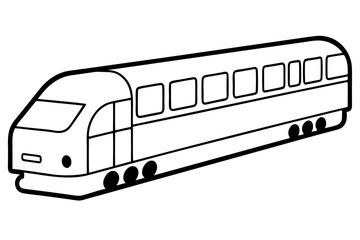 train silhouette line art vector illustration with a white background