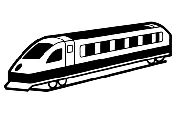 train silhouette line art vector illustration with a white background