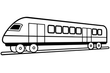 train silhouette line art vector illustration with a white background