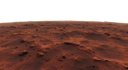 Martian Landscape Red Planet Surface with Rocks and Undulating Terrain
