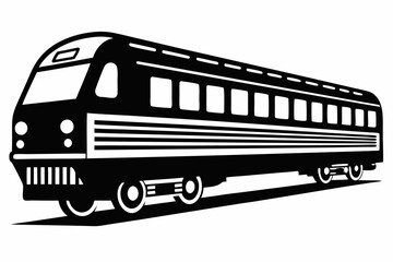 train silhouette line art vector illustration with a white background