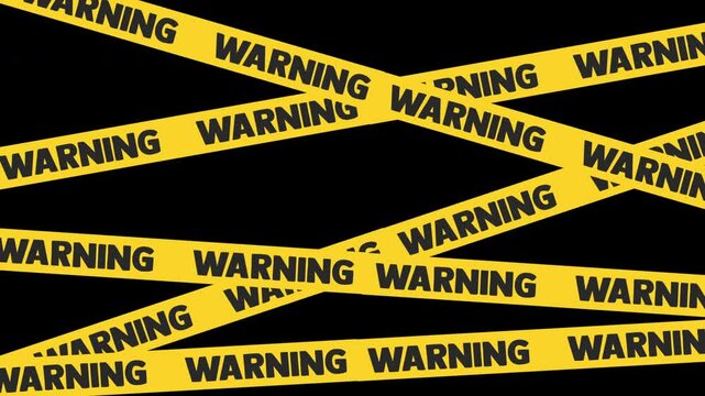 A dynamic 4K animation of barricade tape with yellow lines, creating a sense of restriction or caution. Ideal for safety warnings, construction zones, restricted areas, security visuals