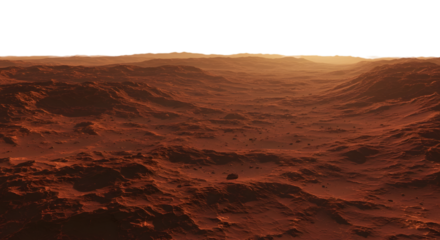 Martian Landscape Aerial View Red Planet Rocky Surface Desert