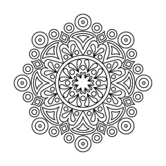 Cosmic Abstract Ornament Mandala for Coloring Book Page